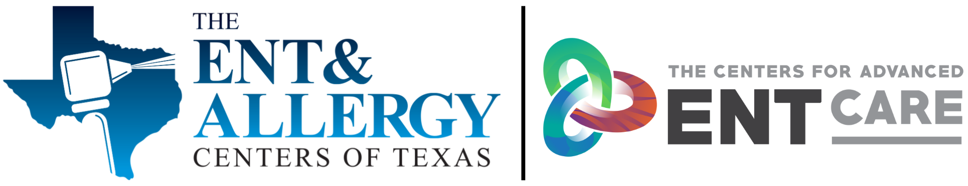 Logos of The ENT & Allergy Centers of Texas and The Centers for Advanced ENT Care